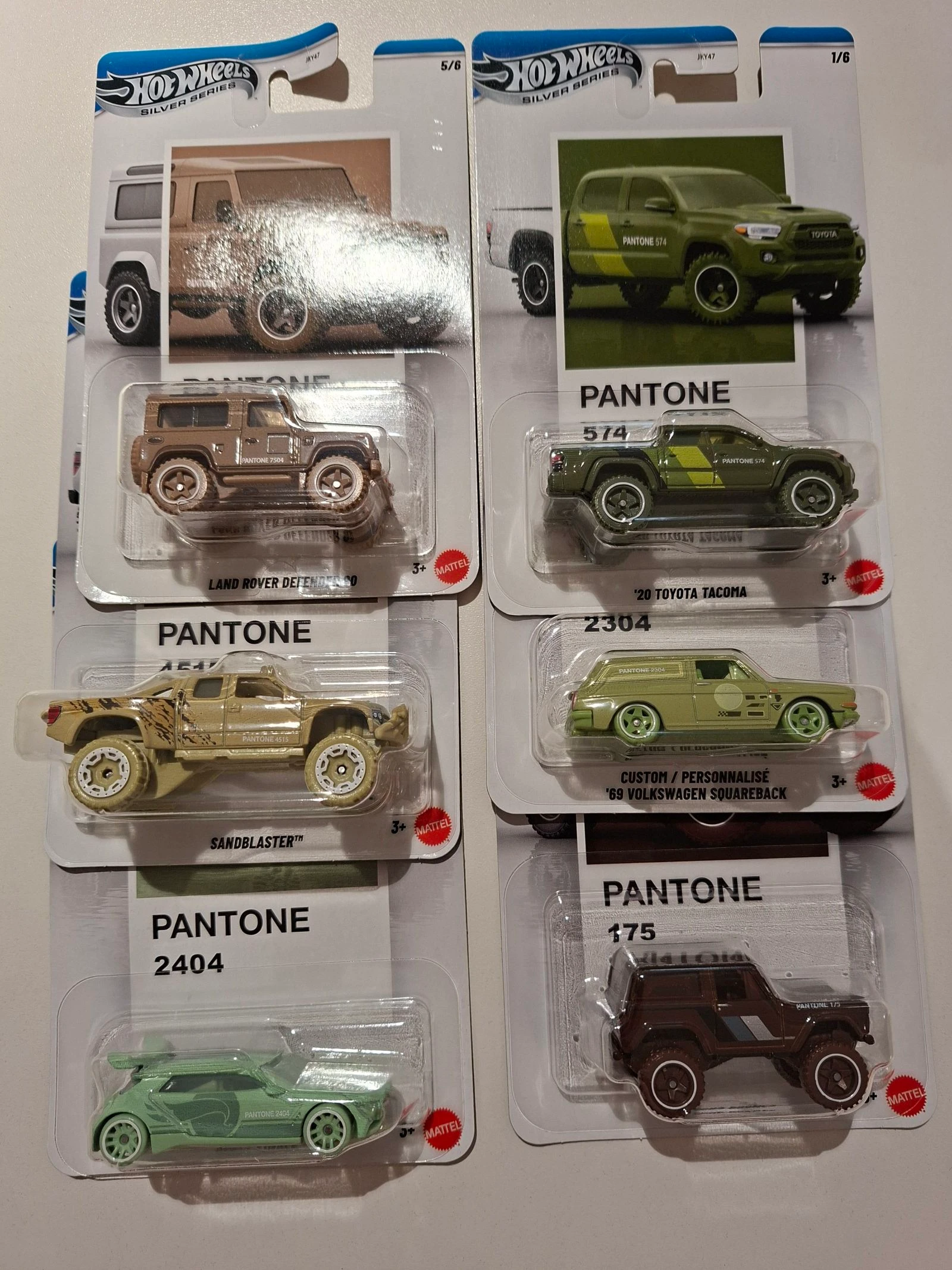 Hot Wheels Pantone compleet set 6 